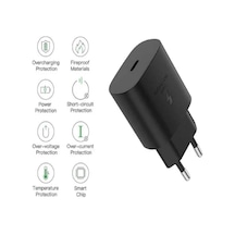 Samsung Galaxy S25 Fe Uyumlu Type-c Ultra Hızlı Şarj Cihazı 22.5w 3.0 Amper Şarj Başlığı Adaptör
