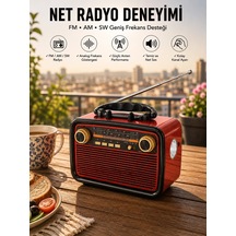 Müzik Kutusu Bluetooth Bağlantılı El Fenerli Nostaljik Tasarım Radyo 72911219