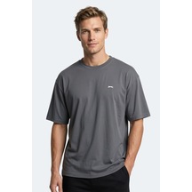 Slazenger Keane Erkek Oversıze Gri Tişört