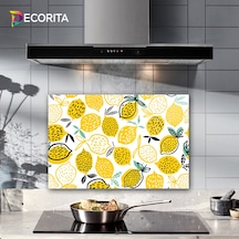 Decorita Sarı Limonlar | Cam Ocak Arkası| 40cm X 60cm