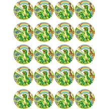 Dinazor Yenilebilir Yuvarlak Kurabiye Resim Baskı