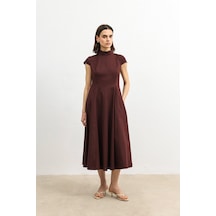 Antioch Poplin Kadın Midi Elbise Bordo