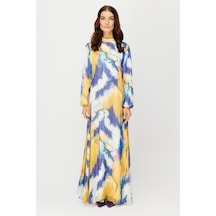 Emprime Şifon Yandan Bağlamalı Elbise Yeşil-yeşil