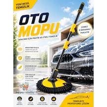 Ultra Yumuşak Premium Mikrofiber Ufak Makarna Başlıklı Teleskopik Araç Yıkama Mopu 1 Adet 50 - 110 Cm Mikrofiber Makarna Mop Havlu