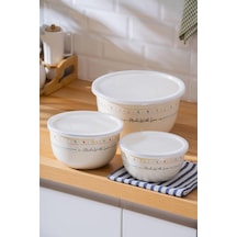 Made With Love Emaye 3 Lü Saklama Ve Karıştırma Kabı Renkli