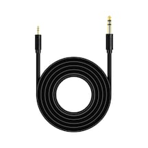 3.5mm - 6.35mm Stereo Ses Kablosu 5 Metre, Amfi Mixer Hoparlör Gitar Profesyonel Ses Sistemi Uyumlu, Altın Kaplama Jak, Bakır İletken, Esnek Pvc, Tak Çalıştır Audio Kablo A150ı