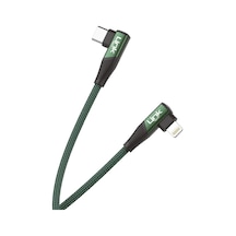 Linktech K596 27W Type-C Lightning Data Şarj Kablosu Yeşil