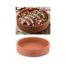 Elizi Çömlekleri Toprak Güveç, Fırın Kabı, Yuvarlak Fırın Tepsisi Büyük Boy 30 Cm Toprak