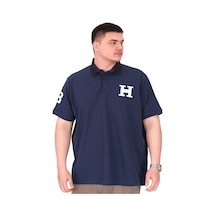 Mode Xl Büyük Beden Erkek T-shirt Polo Yaka H Brouded U25312 İndigo İndigo