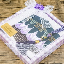 Çocuk Seccadesi 45 82 Cm, İnci Tesbihli Asetat Kutulu Set-mor Çok Renkli