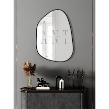 Asimetrik Ayna 75x55 Cm Konsol Aynası, Dresuar Aynası, Duvar Aynası, 1.kalite Şişecam Ayna 75 X 55 Siyah