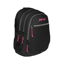 Ortaokul Lise Siyah Su Geçirmez Astarlı Kumaş Sırt Çantası 4 Bölmeli Pink