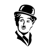 Charlie Chaplin Sticker Etiket Yapıştırma 15Cm