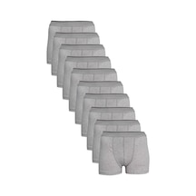 Nacar Store Erkek Gri 12'li Paket Likralı Pamuklu Boxer