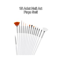 15 Adet Nail Art Dizayn Ve Jel Fırça Seti Tırnak Süsleme Fırça Seti Beyaz