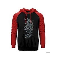 Kadim Ejderha Kırmızı Renk Reglan Kol Sweatshirt / Hoodie