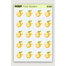 Sevimli Limonata Temalı Sticker Seti - 20 Adet Etiket Çıkartma Diğer