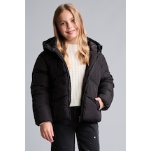 Defacto Kapüşonlu Mont Kız Çocuk C5389a826aubk27 Siyah-bk27