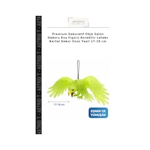 Premium Dekoratif Obje Salon Dekoru Kuş Figürü Asılabilir Lateks Kartal Dekor Süsü Yeşil 17-18 Cm