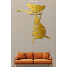 Yunus Balığı Metal Duvar Tablosu - Metal Duvar Sanatı - Altın - 21 X 30 Cm