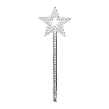 Yıldız - 280 - Model Peri Asası Melek Asası Prenses Asası Metalize - Edntrend - Gümüş Renk
