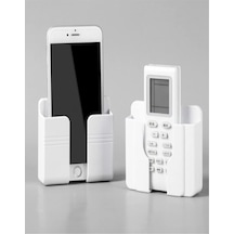 Duvara Monte Edilen Telefon Ve Kumanda Standı Plastik Organizer 2 Mixed