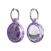 Zore Airtag 04 Uyumlu Silikon Anahtarlık-mor