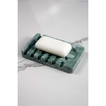 Betonmall Mermer Desenli Banyo Mutfak Tuvalet Beton Katı Sabunluk Su Giderli 8x13 Cm - Yeşil Yeşil
