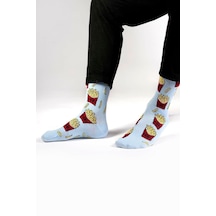 Ozzy Socks Fries Desenli Çorap Açık Mavi