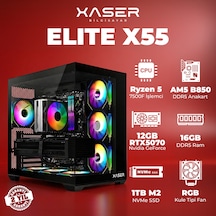 Xaser Elite X55 Ryzen 5 7500f 16gb Ddr5 Ram 1tb M.2 Nvme Ssd 12gb Rtx5070 Masaüstü Oyuncu Bilgisayarı 007