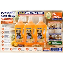 Powermax Sıvı Arap Sabunu 1000 Ml X3 Set Çok Amaçlı Doğal Sabun Bazlı Temizleyici 3'lü Set