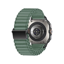 Galaxy Uyumlu Watch Ultra 47mm Zore Krd-120 Naylon Kumaş Hasır Örgülü Kordon-yeşil