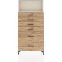 Arges Dolap Tek Raflı 6 Çekmeceli 88x30x182 Aytaşı-çam Aytaşı