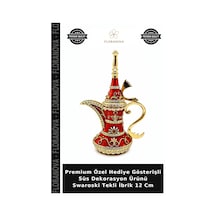 Premium Özel Hediye Gösterişli Süs Dekorasyon Ürünü Swaroski Tekli İbrik 12 Cm