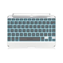 Everest KB-BT11 Bluetooth Kablosuz iPad Mini Işıklı Delux Multimedya Stand Q Klavye Beyaz
