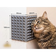Bezos 3d Baskı Kedi Köşe Sürtünme Aparatı Duvar Köşe Koruyucu Kedi Tırmalama Yüzeyi Piramit Dokulu Gri Dmc