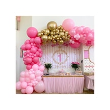 Krom Gold Pembe Fuşya Balon Zinciri 100 Adet A