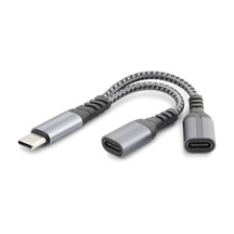 Type-c To 2 X Type-c F Kablo Car Şarj Siyah Gj-015 Çok Renkli