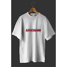 Noıssey -wed Azerbaycan Tasarım Baskılı Oversize T Shirt Beyaz