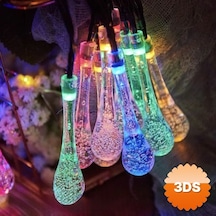 7m 50 Led Damla 8 Fonksiyonlu Solar Panelli Rgb