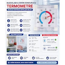 Bimetalik Kare Termometre Yapışkanlı Analog Ortam Sıcaklık Ölçer -50 C / +50 C