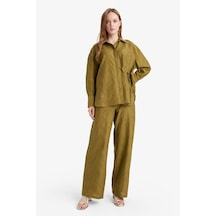Defacto Regular Fit Beli Lastikli Jakarlı Pantolon F9332ax25aukh71 Haki