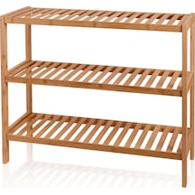 The Mia Bambu 3 Katlı Düzenleyici Dolap Raf Ayakkabılık 70x59x26 Cm Çok Renkli