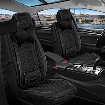 Seat Toledo Uyumlu Lüks Deri Oto Koltuk Kılıfı Ön Arka Takım Set Tam Siyah Fs