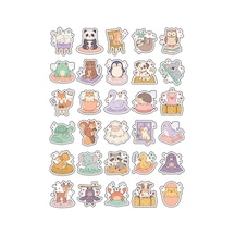 30 Adet Pastel Hayvanlar Sticker Seti - Laptop Defter Ajanda İçin Çok Renkli
