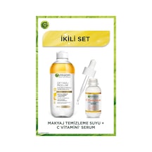C Vitamini Parlak Süper Aydınlatıcı Serum 30 Ml & Çift Fazlı Micellar Kusursuz Makyaj Temizleme Suyu pktcvtmnsrmmclr-9109