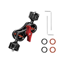 Teltree Siyah Alüminyum Fleksibl Kamera Braketi - Çift 1/4" Vida Bağlantısı, İki Top 360 Döner Mikrofon/monitör/led Işık Tutucu