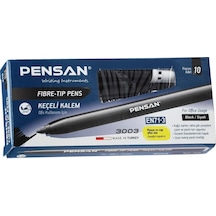 Pensan Keçeli Boya Kalemi Ofis Tipi Siyah 3003 10Lu Paket