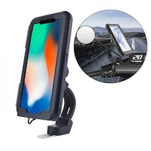 Coofbe Su Geçirmez Full Koruma Aynaya Takılan Motosiklet Telefon Tutucu Dikiz Aynası Motosiklet Tutucu