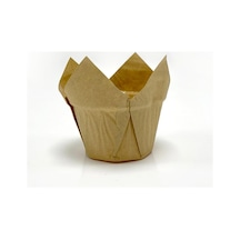 Trend Hediye Sepeti 50'li Kalın Lale Kapsül Kraft Muffin Kek Kalıbı, İçi Yağlı Kağıt Tulip, Safari Konsept, Cu